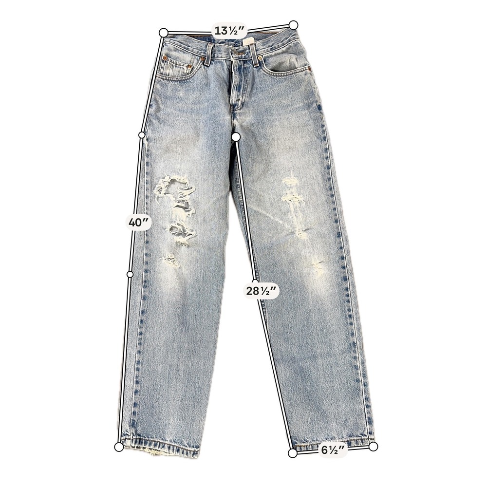 Levi's 550 Jeans Mens 30x30 Light Wash Blue Relaxed Fit Tapered Distressed - Picture 3 of 10